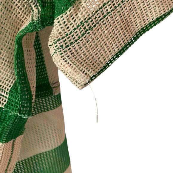 We The Free People Del Mar Cabana Shirt Green Tan Stripe NWOTs size large - Picture 10 of 13